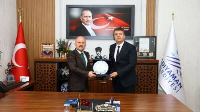 Aydın Valiliğine atanan Osman Varol, Adıyaman Belediyesine veda ziyaretinde bulunarak