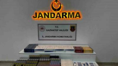 Gaziantep’te jandarma ekiplerince yapılan operasyonda çok miktarda kaçak malzeme ele