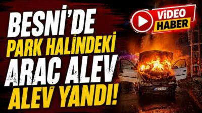 Besni’de 15 Temmuz Şehitler Mahallesi’nde park halinde bulunan bir araçta