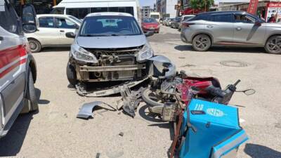 Adıyaman’da otomobil ile motosikletin çarpışması sonucu meydana gelen trafik kazasında