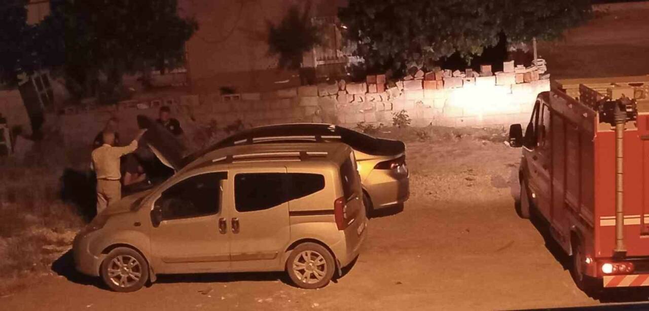Adıyaman’da, bir otomobilin motor kısmına girerek sıkışan kedi, itfaiye ekiplerince