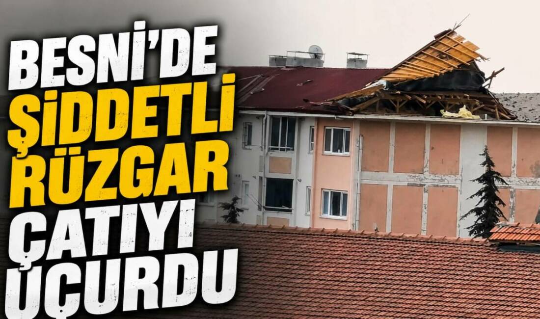 Besni’de Şiddetli Rüzgar Çatıyı Uçurdu Besni’de etkili olan şiddetli rüzgar, 2. Etap TOKİ Konutları’nda bir