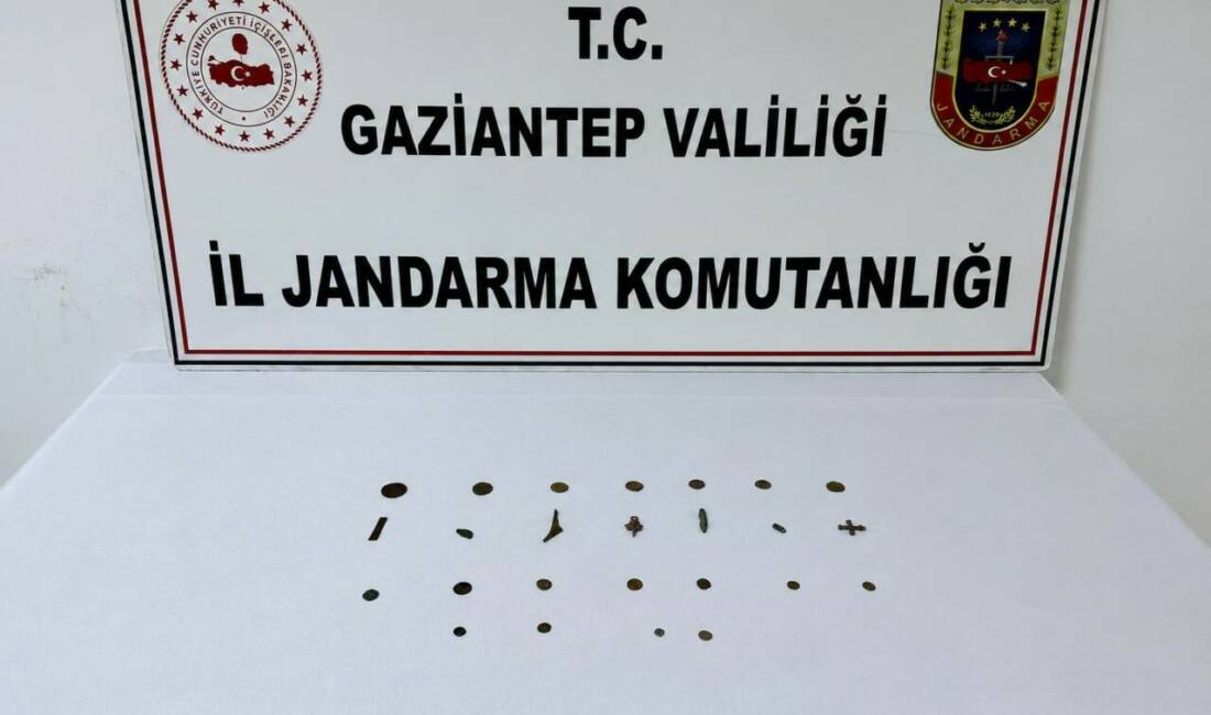 Gaziantep’te jandarma ekiplerince yapılan tarihi eser operasyonunda 1 şüpheli gözaltına