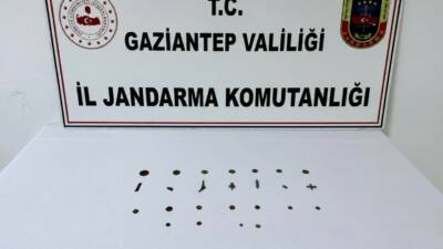 Gaziantep’te jandarma ekiplerince yapılan tarihi eser operasyonunda 1 şüpheli gözaltına