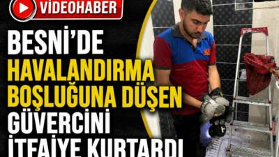 Adıyaman’ın Besni ilçesine bağlı Erdemoğlu Mahallesi’nde bir binanın havalandırma boşluğuna