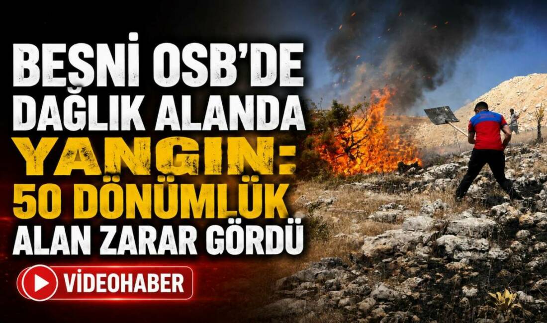 Besni OSB’de Dağlık Alanda Yangın: 50 Dönümlük Alan Zarar Gördü Besni Organize Sanayi Bölgesi yakınlarındaki dağlık alanda henüz bilinmeyen bir