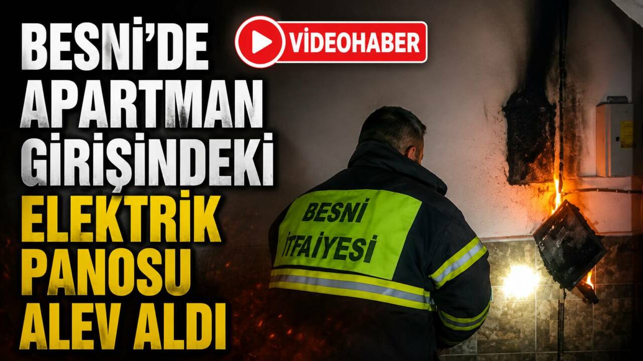 Besni'de 15 Temmuz Mahallesi'nde bir apartmanın girişinde bulunan elektrik panosunda