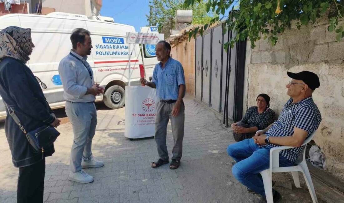 Adıyaman’ın Kahta ilçesinde hizmet veren mobil sigara bırakma polikliniği, köy