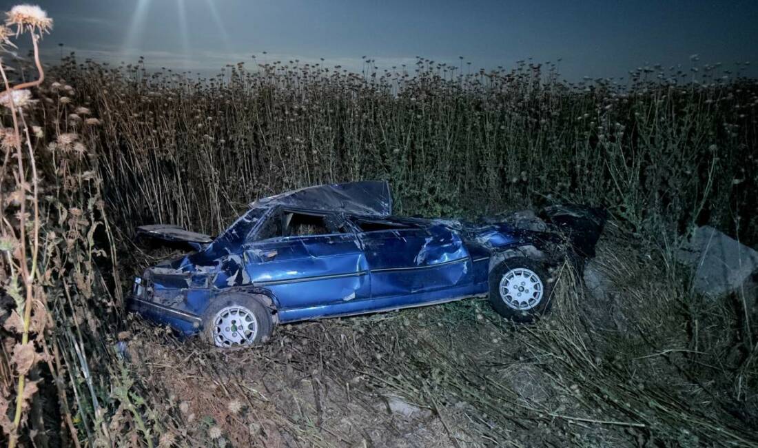 Şanlıurfa’nın Ceylanpınar ilçesinde kontrolden çıkarak şarampole devrilen otomobildeki 4 kişi
