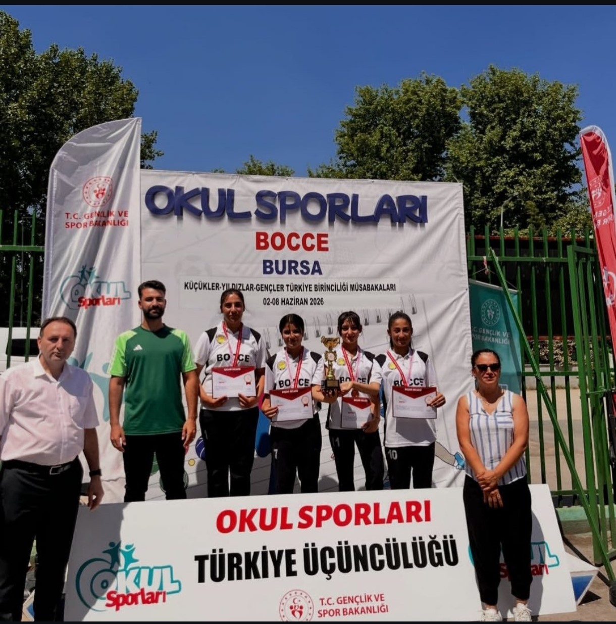 Bursa’nın Osmangazi ilçesinde düzenlenen Bocce Petank Genç Kızlar Türkiye Birinciliği