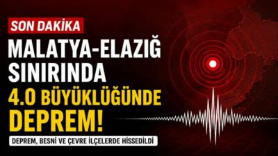 AFAD, saat 22.52'de merkez üssü Elazığ'ın Sivrice ilçesi olan 4.0