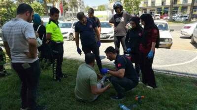 Adıyaman’da başka bir motosiklete çarpmamak için manevra yapan motosikletin sürücüsü