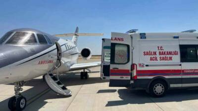 Mardin’de tedavi gören 14 günlük bebek, ambulans uçakla Konya’ya sevk