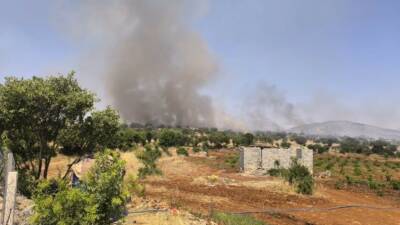 Diyarbakır’ın Dicle ilçesinde çıkan örtü yangınına ekiplerine söndürme çalışmaları devam