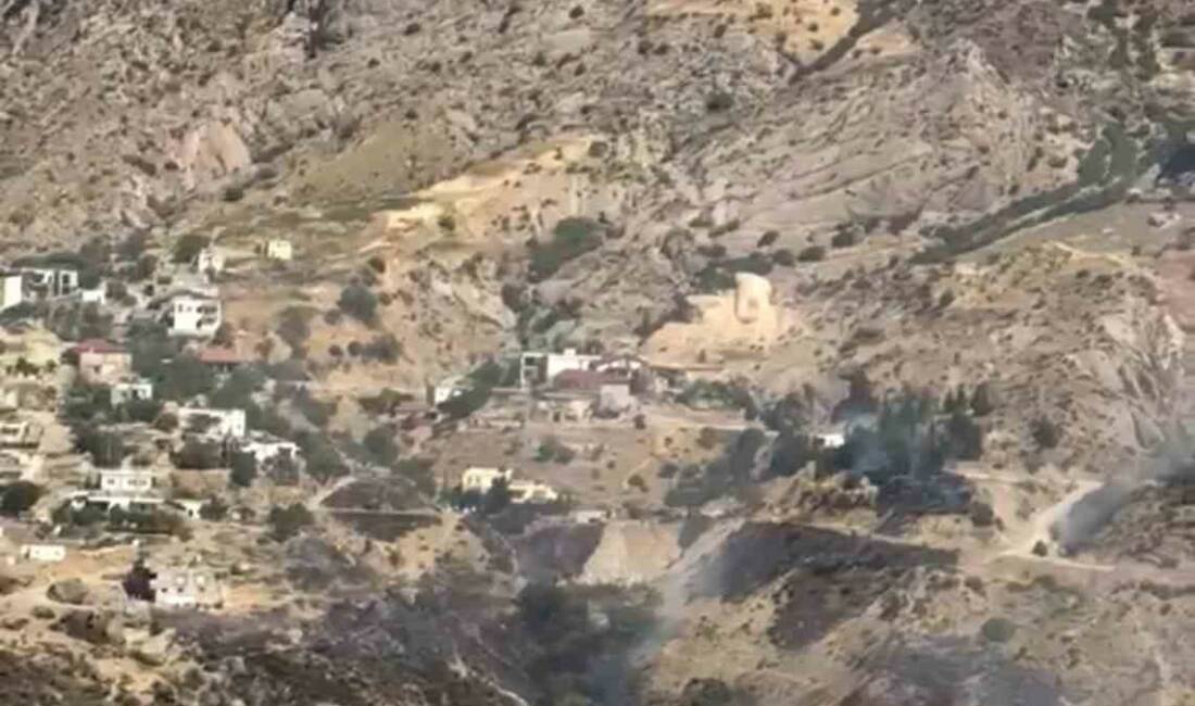 Adıyaman’ın Kahta ilçesinde eski Kahta Kalesi yakınlarında çıkan orman yangını