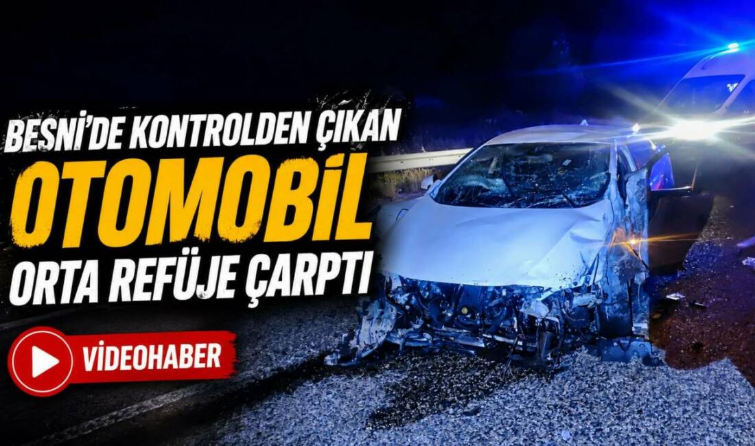 Besni’de Kontrolden Çıkan Otomobil Orta Refüje Çarptı Adıyaman'ın Besni ilçesinde otomobil orta refüje çarptı. Kazada 1 kişi