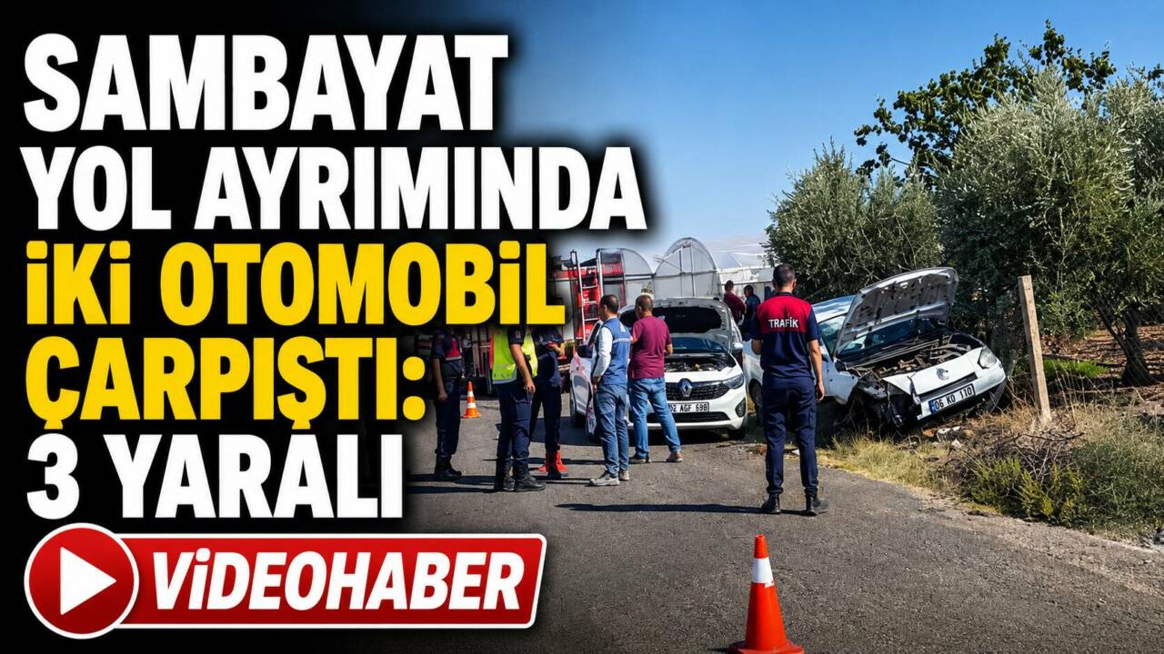 Sambayat Yol Ayrımında İki Otomobil Çarpıştı: 3 Yaralı
