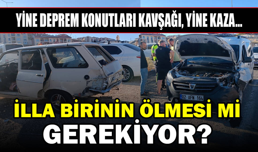 Besni'de kısa süre önce yaralanmalı kazanın yaşandığı Deprem Konutları Kavşağı'nda
