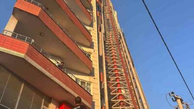 Mardin’in Kızıltepe ilçesinde 7 katlı apartmanın son katındaki dairede çıkan