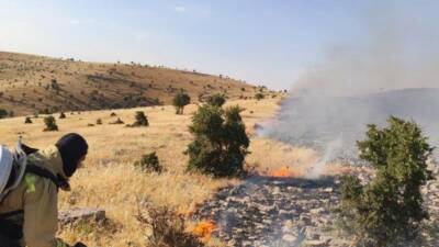 Mardin’in Mazıdağı ilçesinde çıkan örtü ve anız yangını itfaiye ekiplerince