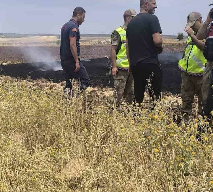 Siirt’in Kurtalan ilçesinde anız yangını itfaiye ve jandarma ekiplerince kontrol