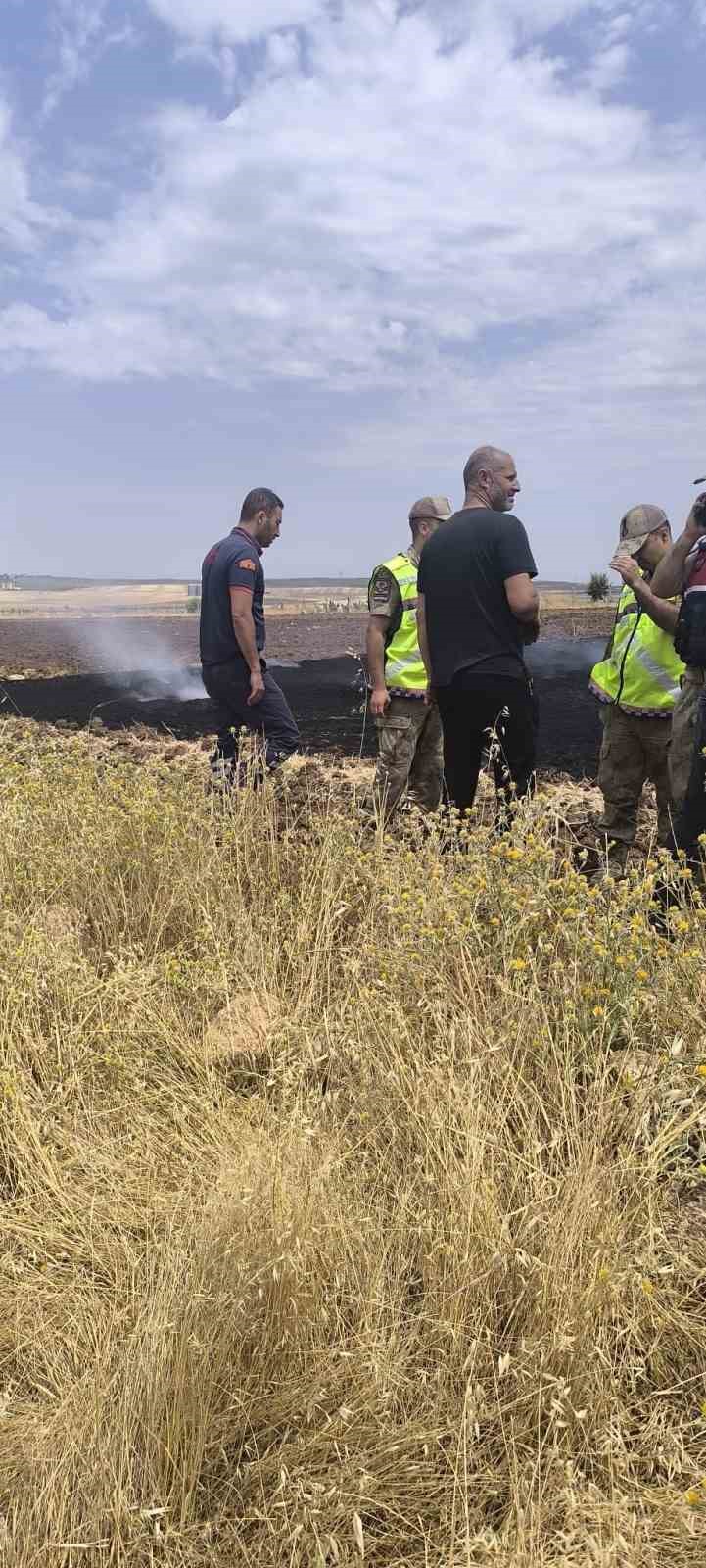 Siirt’in Kurtalan ilçesinde anız yangını itfaiye ve jandarma ekiplerince kontrol