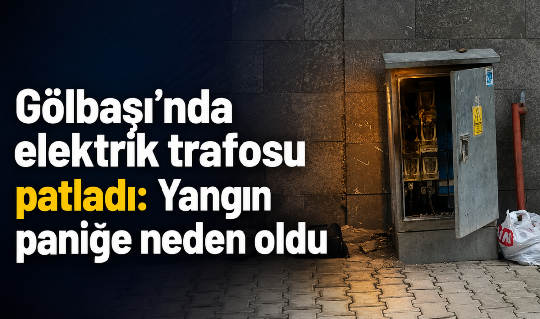 Adıyaman’ın Gölbaşı ilçesinde bir otelin önünde bulunan elektrik dağıtım trafosu,
