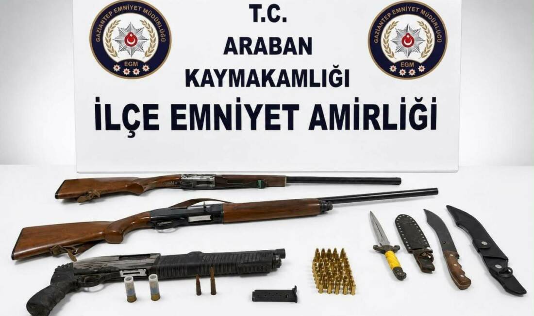 Gaziantep’in Araban ilçesinde yapılan operasyon sonucu 3 adet ruhsatsız av