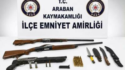 Gaziantep’in Araban ilçesinde yapılan operasyon sonucu 3 adet ruhsatsız av