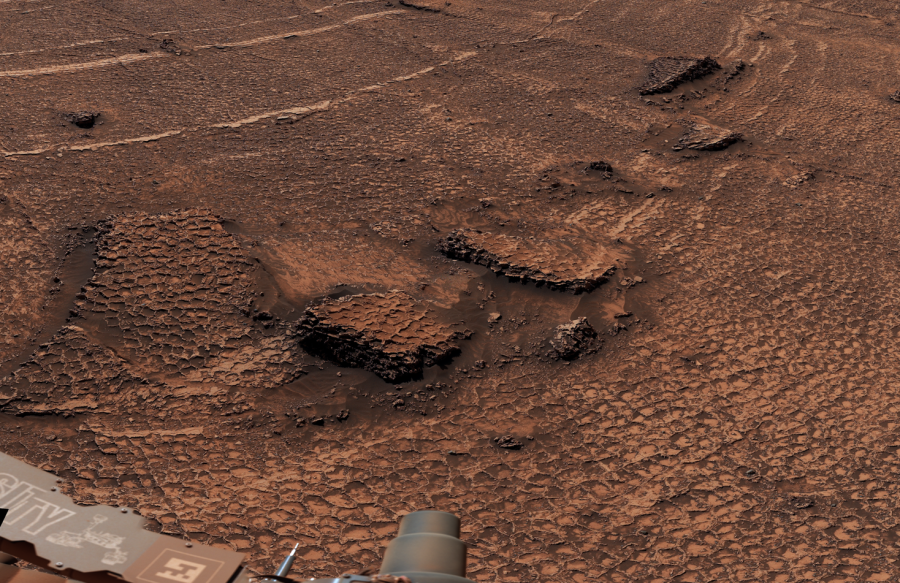 NASA’nın Curiosity keşif aracı, Mars yüzeyinde bal peteğini andıran çokgen