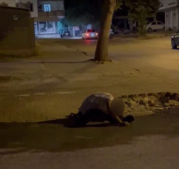 Adıyaman’da, kullandığı maddenin etkisinde kalan bir şahıs sokak ortasına yığılıp