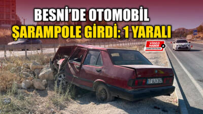 Adıyaman’ın Besni ilçesinde kontrolden çıkarak şarampole giren otomobilin sürücüsü yaralandı.