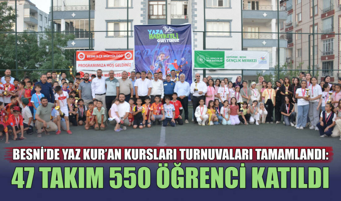 Besni’de 47 takım ve yaklaşık 550 öğrencinin katıldığı Yaz Kur’an