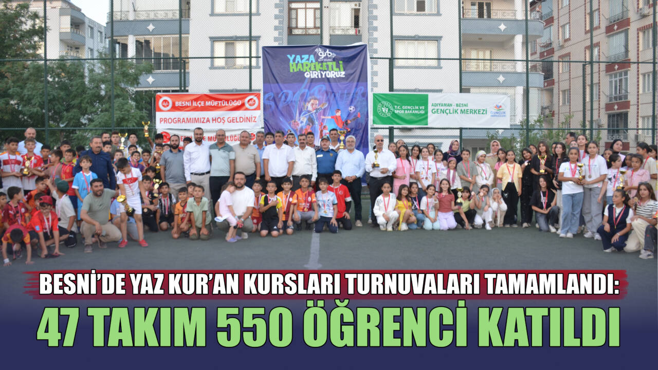 Besni’de 47 takım ve yaklaşık 550 öğrencinin katıldığı Yaz Kur’an