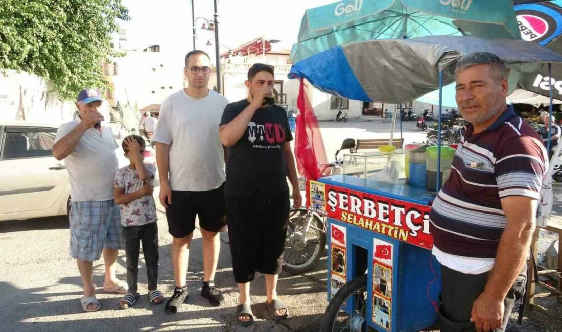 Kilis’te etkisini arttıran sıcak havalarda serinlemek isteyen vatandaşlar, soğuk meyan