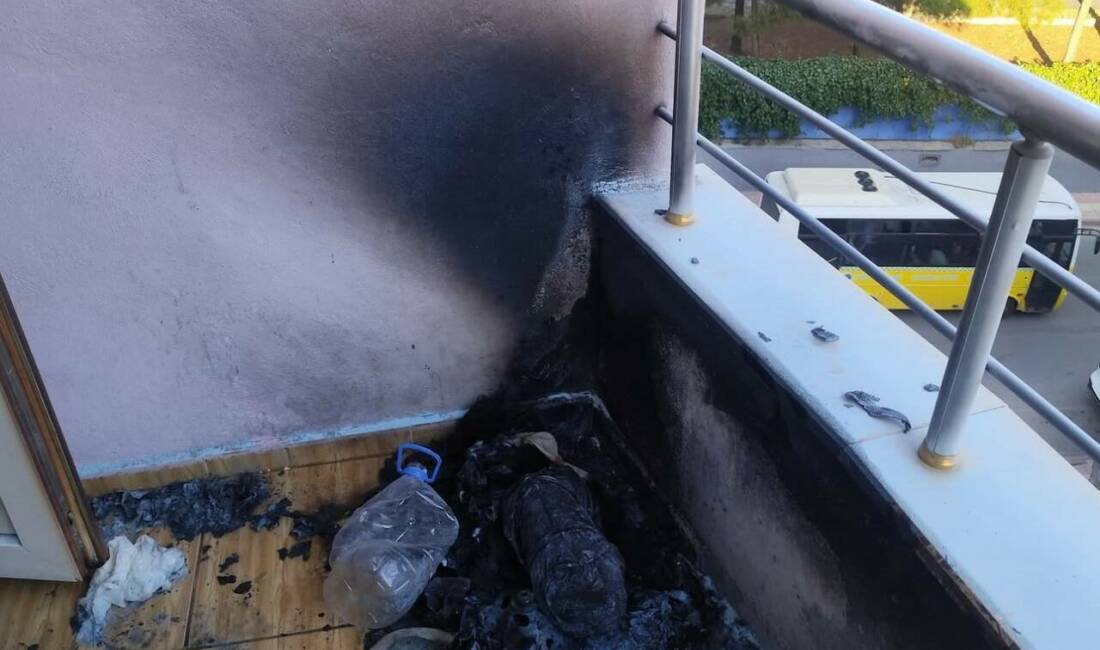 Siirt’te bir apartmanın 5. katındaki dairenin balkonunda bulunan piknik tüpünün